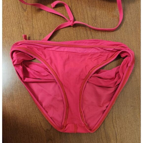 La Blanca XL island gathered halter bikini (redish pink) - Picture 6 of 7